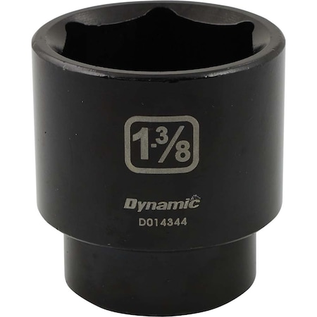 Dynamic 1/2" Drive Standard Socket, Black Phosphate, Tools 1/2" Drive 6 Point SAE, 1-3/8" Standard Length D014344